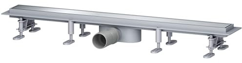 SONNI Duschrinne 70 cm | 2 in 1 Edelstahl Ablaufrinne Dusche | mit Geruchsstop | Haarsieb | befliesbar | ABS Basis | 30L Ablaufmenge | 8 verstellbare Füße