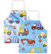 ABOHU Delantal Cocina Niños, 2 piezas Delantales Cocina Niños, Delantal Infantil Impermeable con Patrón Vehículo Ingeniería, Delantales para Niños Antiincrustante Regalos personalizados para Niño Niña