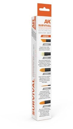AK Interactive AKB101 Survival Weathering Paint Brushes Set (5 Paint Brushes)