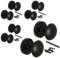 Betley Butterfly Victorian Mortice Door Knobs, Matt Black, 4 Pairs Round Internal Sprung Door Knob 56mm