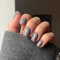 KQueenest Lot de 24 faux ongles press on nails courts carrés à coller, couleur naturelle unie, en gel, brillant, en acrylique, pour femme