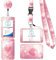 Porte Badge Tour de Cou 2 Pcs Porte-Badge avec Portant Cordon Pour Porte Badge Carte d'Identification Protege Carte Bancaire Carte de Bureau Porte Carte Bus(the heart)