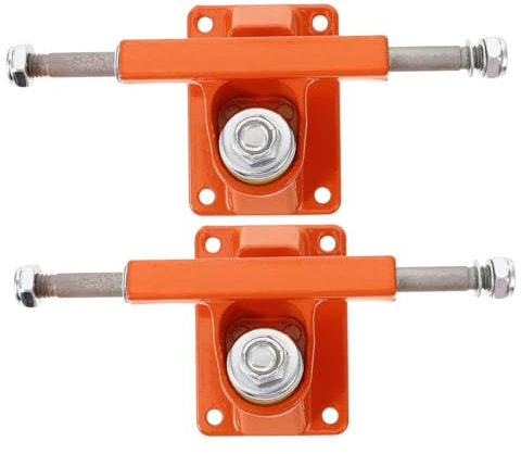 UKCOCO 2 Stück Skateboard-brücke LKW Ersatz Reverse-Kingpin-Trucks Lastwagen Lang Skateboard-zubehör Planke Skateboarden Skatetrucks Skateboard-Truck Standard Aluminium Orange