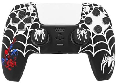CrazyDiy - Spider Themed Controller Silicone Cover with 2 Thumb Grips, Black