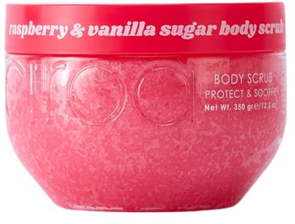Ciroa Beauty Raspberry & Vanilla Body Scrub 350g – Exfoliating Sugar Scrub for Soft, Glowing Skin, Vegan & Cruelty Free