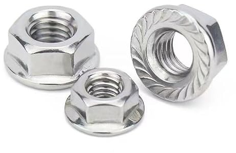 M20 Flanschmuttern, M20–2,5 mm gezackte Sechskant-Flansch-Kontermuttern, 304 Edelstahl (18–8), einfarbige Oberfläche, 5 Stück