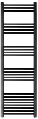 Straight Heated Heated Towel Rail Radiator, 906W, 500 x 1600mm, Matt Black