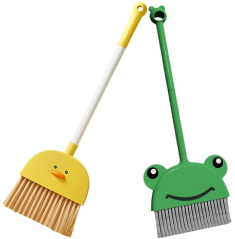 Alipis 2 Piezas Pequeñas Escobas Infantiles de Juguete Diseño Seguro y Ligero para Limpieza Doméstica Herramientas Educativas para Actividades Familiares