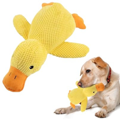 Squeaky Toys For Dogs Puppy Teething Relief Interactive Game | Plush Duck Toy for Dogs Companion, Busy, Instinct Satisfaction, for Small Breed, Crate Training, Snuggle,