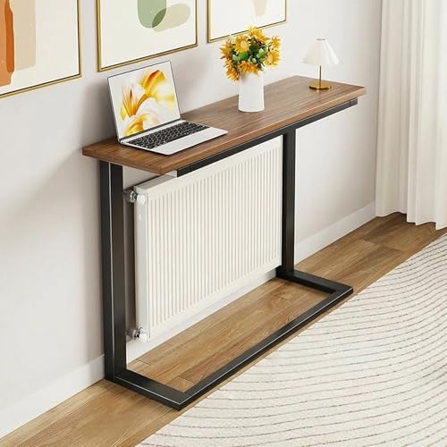 Leaceuv Heizkörper Regal,Langes Heizkörperregal,Sofatisch Hinter der Couch,Heizkörpertisch,Beistelltisch,Über-Heizkörper-Tisch,Konsolentisch,für Wohnzimmer,Schlafzimmer,Flur(Nero,80x15cm/31.4x5.9in)