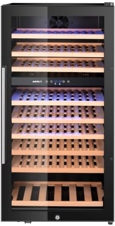 HENDI Weinkühlschrank, Arktic, 2 Zonen, 91 Flaschen, 230L, Edelstahl