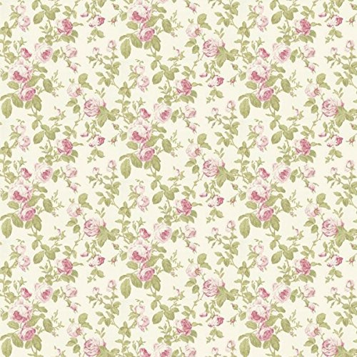 MyTinyWorld Pack of 5 Dolls House Pink Vintage Trailing Rose Wallpaper Sheets