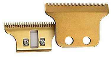 Pro Adjustable T-Wide Trimmer/Clipper Blades for #2215, Double Wide Trimmer Blades Competible with Wahl Clipper Trimmer, 5 Five Star Detailer (Gold)