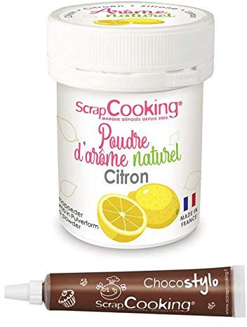 Aroma alimentare naturale in polvere 15 g Limone + penna alimentare al cioccolato
