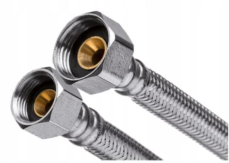 Flexschlauch 1/2 x 3/8 Zoll Verlängerung - Edelstahl Panzerschlauch 400 mm - Anschlussschlauch Armatur für Wasserhahn