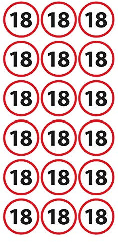 Geburtstags Sticker 18 Jahre | 54 Stück | Aufkleber für Runde Geburtstage DIY