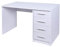 BAKAJI Scrivania con Cassettiera 4 Cassetti Tavolo da Lavoro Porta Pc Computer in Legno MDF Arredamento Casa Ufficio Cameretta Design Moderno Dimensione 110 x 56 x 73 cm (Bianco)