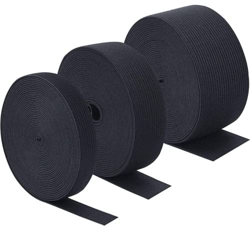 6mm & 8mm & 10mm Gummiband 30M Set. Schwartz oder Weiß Gummilitze Gummikordel, Farbe:Schwarz…