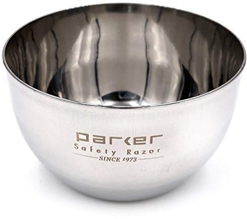 Parker Deluxe Unbreakable Stainless Steel Shaving Bowl – for use with your favorite Shave Soap or Lathering Shaving Cream