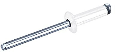 GOEBEL® - 500 x Blindnieten Aluminium/Stahl (Ø x L) 4,8 x 16,0 mm mit Flachkopf ISO15977 9010 weiß - Flachkopf Niete - Popniete - RAINBOW STANDARD