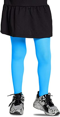 Lores, Collant in tinta unita da bambina, con piedi, opachi, 40 denari, per danza classica (realizzati in Italia), Blue, 9-10 Anni