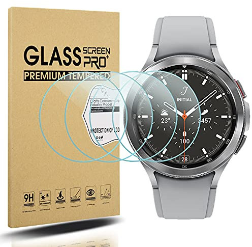 Diruite 4-Pack para Samsung Galaxy Watch 4 Classic 42mm/Galaxy Watch 3 41mm Cristal Templado Protector Pantalla(Diámetro 31mm) for Galaxy Watch 4 Classic 42mm Smartwatch [Antiarañazos]