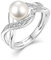JO WISDOM Damen Ring Silber 925 mit 3A Zirkonia,Perlenring mit 7mm Süßwasserperle,Schmuck für Frauen