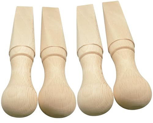 4X Wooden Door Wedge Beech Wood Door Stopper Non-Slip Pack of 4 Door Jammer Natural BPA-Free Plastic-Free Home Office