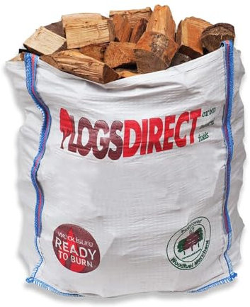 1 x Bulk Dumpy Bag Kiln Dried Softwood Firewood Logs - Ready to Burn & Moisture Content Below 20% - Suitable for Firepits Chimenea Stoves Open Fires Wood Burners