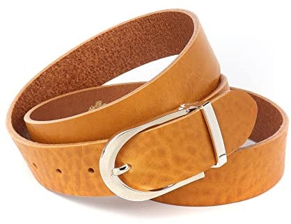 Anthoni Crown Damen Ledergürtel Gürtel, Grün, 105
