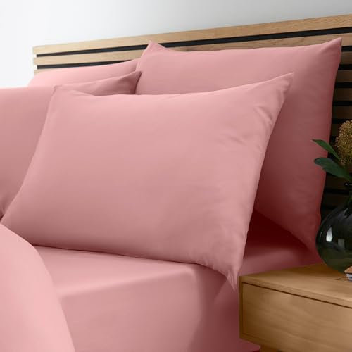 Catherine Lansfield So Soft Bügelfreies Spannbettlaken für Einzelbett, Koralle