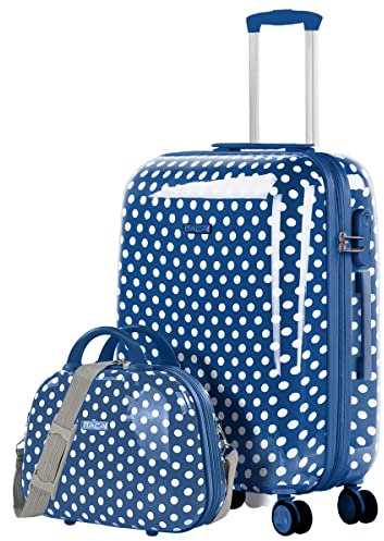 ITACA - Leicht Koffer Set Polycarbonat Reisekoffer Set für Flugreisen - Dauerhaft Hartschalenkoffer Set - Kofferset Hartschale mit TSA Kombinationsschloss - Robuster, Blau