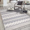 Teppich Wohnzimmer Boho-Stil Graublau - 200x290 cm - Geometrisches Muster - Relief-Optik, 3D-Effekt - Cut-&Loop, Sisal - Moderne Fransen-Teppiche Schlafzimmer