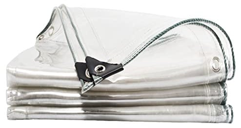 Tarpaulin Clear Tarp with Grommets 0.5mx0.5m, Thickened Waterproof Plastic Clear Tarp, Durable PVC Pergola Patio Roof Sheet Cover, Anti-Aging Collapsible