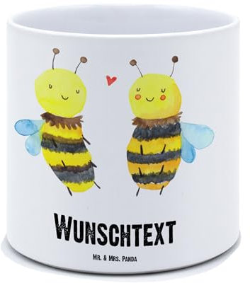 Mr. & Mrs. Panda Personalisierter XL Blumentopf Biene Verliebt - Personalisierte Geschenke, Personalisierter Übertopf, Wespe, Personalisierter