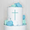 Cake Topper (Kreuz) Charm, Acryl/Holz, Taufe, Kommunion, Konfirmation, Firmung, Tortenstecker, Torte, Kuchen, Stecker, Deko, Caketopper (1 Stück, Türkis)