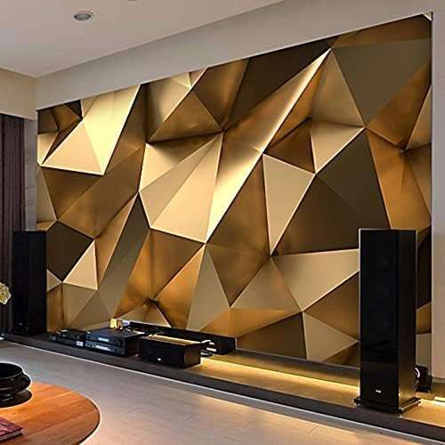 3D Wandtapete Goldene Mode Dreieck Wohnzimmer Schlafzimmer 3D Wandtapete Heimdekoration Tv Sofa Kunst Hintergr TV Wandbild Tapete Wanddekoration fototapete 3d Vlies wandbild Schlafzimmer-400cm×280cm