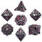 SIQUK 7 Stücke DND Würfel Set, Metall Würfel Spiel Polyedrische Würfel Hohles Spielwürfel Dungeons and Dragons Würfel für D&D MTG RPG (Zinn & Blut)