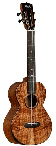 Kala Brand Music Co., Ukulele mit 4 Saiten, rechts, Akazie, Tenor (KA-CT-SA-TG_W/Tasche)