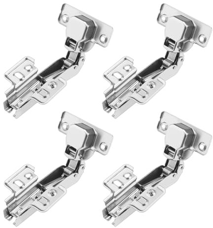 eMagTech 4PCS 45 Degree Fixed Hinges Cabinet Hinge Hydraulic Damper Hinge Door Folding Corner Concealed Hinge for Cabinet Door Wardrobe Stainless Steel Hinge