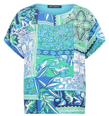 Betty Barclay Damen Oversize-Shirt mit Aufdruck Blau/Grün,38