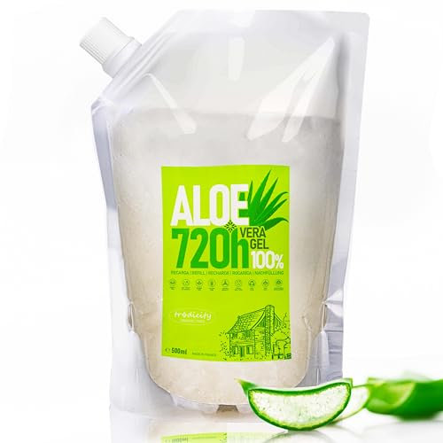 Gel Aloe Vera, Gel Universel,Soin Bébé, Visage, Corps, Crème hydratante visage, Gel Cheveux, Plaquage, Baume Après Rasage, Crème Coup de Soleil, Acné, Après Gommage, Sport 500 ml