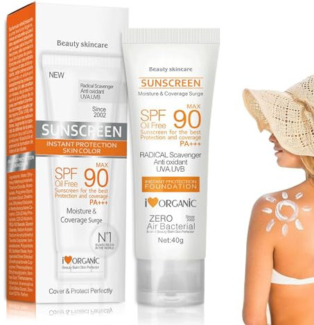 Shefave SPF 90 Matte Sunscreen Cream Ölfreier Sonnencreme Gesicht, Feuchtigkeitsspendender Sonnenblocker, UV Strahlenschutz Sonnenschutz für Gesicht und Körper, Radikalfänger Antioxidans