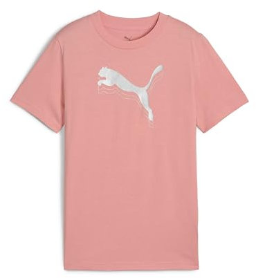 PUMA ESS Metallic Tee G, T-Shirts Fille, Pink Fruit,