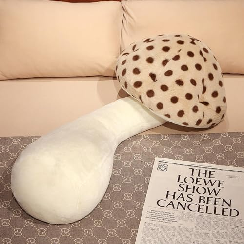 Giurui Mushroom Body Pillow Luxe Mushroom Plush Pillow Pilzkissen Pilzkissen Pilzkissen Lang Pilz Plüsch Kissen (Hellbraun, 80 cm)