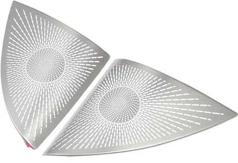 QUARKZMAN Un Cadre De Couverture De Haut-Parleur De Montant en Acier Inoxydable Pièce Automobile, pour Mercedes-Benz Classe E 2016-2021, Ton Argent - Lot De 2