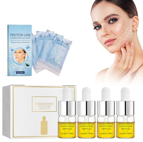 Mikabila (01) Sollevamento del filo di collagene, Fili di Collagene Riassorbibili per Il Lifting del Viso, Confezioni Fili di Seta al Collagene,Set di Sollevamento Del Filo di Seta,10ml+60pcs