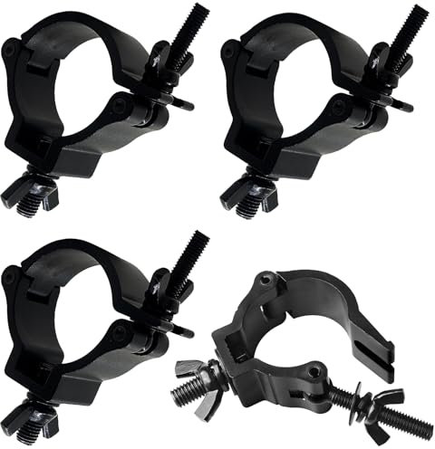 4 Stücke Traversen Klammern Halterung Truss Clamp Half Coupler Bühnenbeleuchtungsklemme Haken Aluminiumlegierung Beleuchtung DJ O-Klemmhalterung für 48-51mm Traverse,100KG Ladekapazität