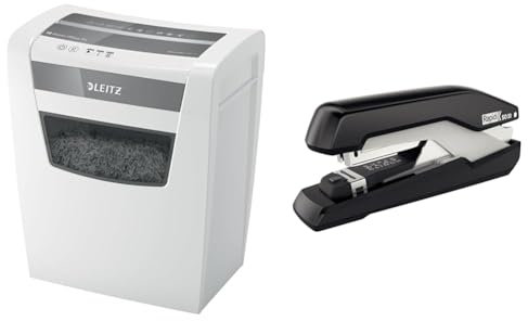 Leitz IQ Home Office Aktenvernichter, 12-10 Blatt Kapazität (70-80 g/m²) & Rapid 5000546 Tacker Super Flachheftgerät