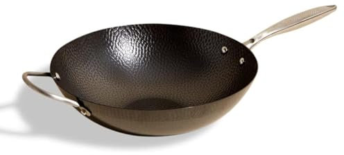 Milk Street Wok aus gehämmertem Karbonstahl, 33 cm, 3-teilig